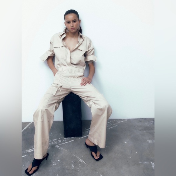 ZRA LONG JUMPSUIT WITH POCKETS - Picture 3 of 4